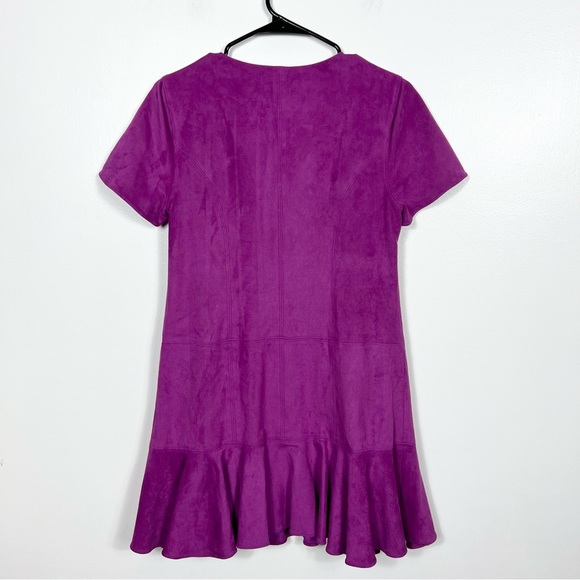Anna Cate Tuckernuck Dora suede drop waist ruffle hem mini dress NWT small - Picture 7 of 7
